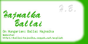 hajnalka ballai business card